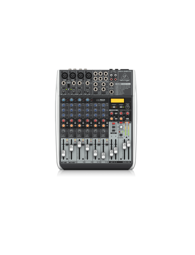 Behringer Xenyx QX1204USB Premium 12-Input 2/2-Bus Mixer with XENYX Mic Preamps and Compressors, Klark Teknik Multi-FX Processor, Wireless Option and USB/Audio Interface